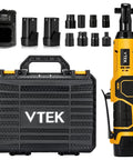 Cordless Three Eighths Inch Ratchet Wrench 16.8V Power Tool With 40 Ft-Lbs Torque At 400 RPM with case and accessories