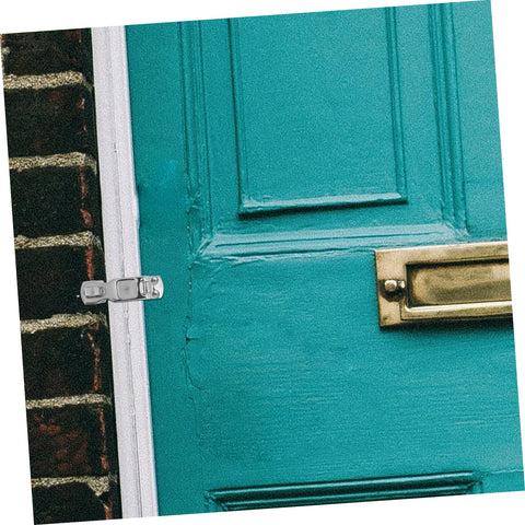 Sosoport heavy-duty marine trailer latch, stainless steel 316, installed on teal exterior door.