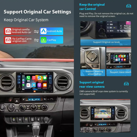 Toyota Wireless CarPlay And Android Auto Adapter Upgrades Your Ride With Entune Two Point Zero Touch Two Retrofit Kit For 2014 To 2019 Models dashboard view