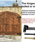 13 Inch Heavy Duty Gate Hinges Solid Carbon Steel 900 Lbs Capacity on wooden garden gate with bolt and weld options