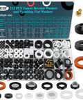 Two In One Faucet And Plumbing Washer Kit With 233 Pcs Beveled And Flat Gaskets for spigots, hose bibs, and leaks repair kit