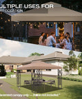 119 Inch By 119 Inch Canopy Replacement Top No Frame For Double Tier Gazebo shown in use as sun shade in patio and garden setting