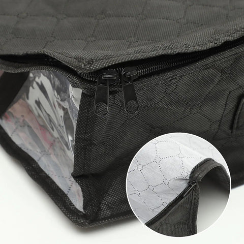 Lowkey Huge Underbed Storage Container And Clothes Organizer Features Grippy Handles And Smooth Slide Design For Sneaking Away Blankets And Bedding Without Any Drama Or Mess So You Can Keep Your Setup Clean And Sharp, showing zipper detail and transparent window.