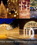 Two Pack 200 LED 66Ft Solar Powered Copper Wire String Lights Outdoor Waterproof With 8 Modes For Garden Patio Yard Parties