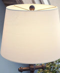 Aweigh Table Lamp With Weathered Bronze Finish For Coastal Casual Living Rooms, 16 Inch Wide Oval Tapered Drum Shade