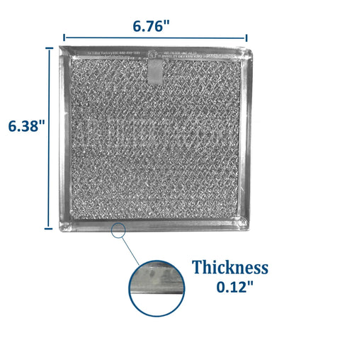 Aluminum Grease Filter Replacement For GE Microwave Ovens 6.81 x 6.34 Inches 2 Pack Over The Range Vent Mesh Filter Fits WB02X11534 Premium Durable Easy Install For Kitchen Venting