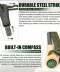Ferro Rod Fire Starter Kit With Carbon Steel Striker And Compass Integrated Hardwood Handle for camping, hiking, bushcraft.
