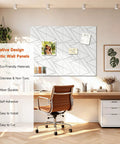Super Easy Peel And Stick Acoustic Wall Panels High Density Polyester Fiber Sound Absorbing Tiles 12 Pack Snow White in a home office setting.