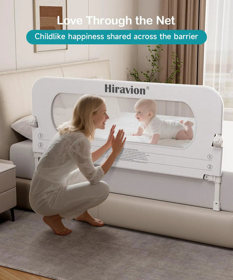 Ultra Sturdy Toddler Bed Rail Guard With U Shaped Base And Double Crossbar For Superior Stability Height Adjustable