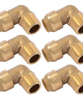 1/2 Inch 90 Degree Push To Connect Brass Male Adapter Elbow No Sweat Install Fitting For PEX Copper CPVC PE-RT HDPE Pipes Pack Of 6