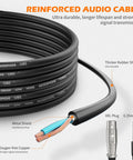Reinforced audio cable for Gold Wired Vocal Dynamic Microphone With On Off Switch Cardioid Studio Microphone durable metal body