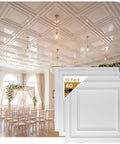 Economy PVC 2x2 Lay In Ceiling Tiles White Drop Ceiling Panels 10 Pieces Covering 40 Sq Ft Easy DIY Install For Basements Offices And Renovations Projects