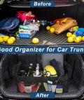 Car Trunk Organizer With Six Big Pockets Waterproof 600D Polyester Storage For SUV Minivan And Truck Durable Cargo Organizer