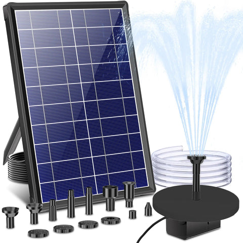 Seven Point Five Watt Solar Water Pump For Ponds And Fountains With DIY Five Foot Tubing Dry Run Protected Outdoor Garden Pump For Bird Baths