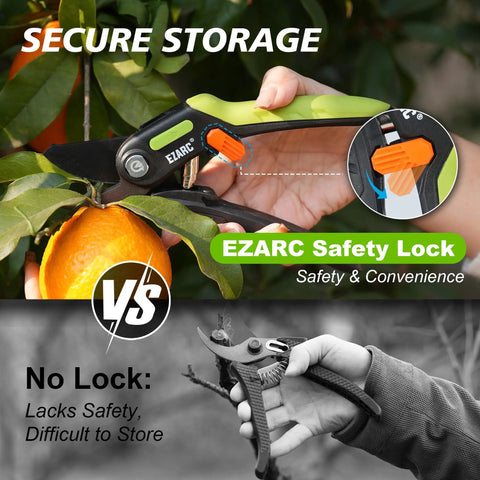 Bypass Pruning Shears With 1 Inch Cut Capacity For Easy Garden Trimming, Sharp SK5 Steel Blade Garden Clippers ergonomic handle