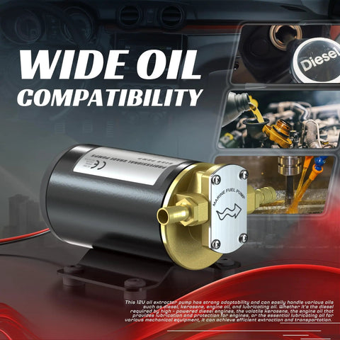 Heavy Duty 12 Volt Portable Oil Transfer Pump handles all gear and engine oil swaps with a self-priming design for effortless cleanup.