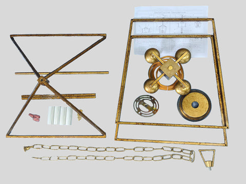 Assembly pieces for Rustic Aged Gold Cage Lantern Chandelier Pendant For Ceiling Light Fixture, screws and chain included
