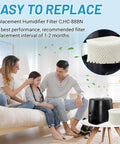 Family with humidifier and Six Pack Replacement HC888 Series Filter C For Honeywell HC888 HC888N HCM890 Duracraft DCM200 Humidifiers.