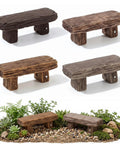 4 Pack Miniature Resin Park Benches for Fairy Gardens and Dollhouses, Wood Look Seats for Terrariums, Bonsai and Micro Landscape Decor, Weather Resistant, Realistic Rustic Details.