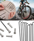 Stainless Steel Bike Spokes And Nipples 12G 130mm Black 10 Pack For Mountain Road And Hybrid Bikes, tools and bike wheel