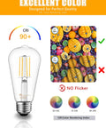 10 Pack Vintage Edison Style LED Bulbs E26 5.5W Equivalent To 60W Dimmable Soft White 2700K Clear Glass ST19 Excellent Color CRI 90+