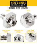 Detailed view of Dryer Terminal Block Screws Kit 3 Pack Nine Piece Replacement For Whirlpool Kenmore Maytag Dryers Replaces PS334188 AP3020386 Dryer Cord Screws Quick DIY Fix