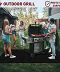Group using outdoor grill on 2 Pack 11x14 Inch Welding Blanket, 5mm Thick Fireproof Carbon Felt Heat Shield during barbecue