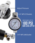 Air Adjusting Valve Regulator With Gauge For Spray Guns And Pneumatic Tools One Quarter Inch NPT Dial In Pro Grade Precision