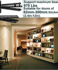 Hidden door hinge pair; 870-lb load-bearing steel, 360° pivot for large secret doors or bookcases.
