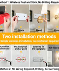 Peel And Stick Wall Sconces Set Of 2 With Rechargeable Battery Wire Free No Drill Adhesive Wall Lamp installation steps visual guide
