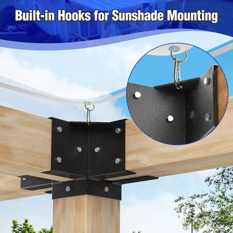 12 Piece Pergola Brackets Kit For 4x4 Posts 3 Way And 4 Way Wood Post Base Brackets For Gazebos Patio Pergolas Log Cabins And Wooden Beams Heavy Duty Weather Resistant Protects Posts From Moisture And Sun