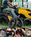 13x5.00-6 Inner Tubes With Straight Valve Stem Two Pack Heavy Duty 5.00-6 Replacement Tire Tubes installation on lawn mower