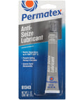 Permatex Anti-Seize Lubricant tube, 1 oz, in blue blister-pack packaging (front view)