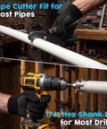 Pipe Threading And Reaming Tool Kit For PVC Plumbing Projects With Cutter Set Of 10 Pcs Dual Function For Internal And External Threads Drill Powered Efficiency used on PVC pipe