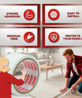Heavy Duty Double Sided Carpet Tape, 2 Inch By 5 Yard Roll for securing area rugs on various floors, strong adhesive, residue-free