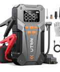 5000A Beast Mode Jump Starter With Air Compressor For 12V Cars And Trucks, 150 PSI, tools and cables displayed