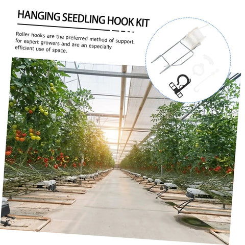 Garden Support Hooks Kit For Greenhouse With Plant Bracket Hooks Tomato Roller And Cherry Hanging System For Easy Install Long Lasting Use For Vines With Durable Weatherproof Design