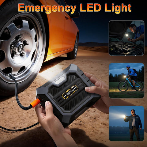 Portable Tire Inflator Air Compressor 12V DC With Auto Shut Off And Digital Pressure Gauge 100 PSI Corded Pump for car tire
