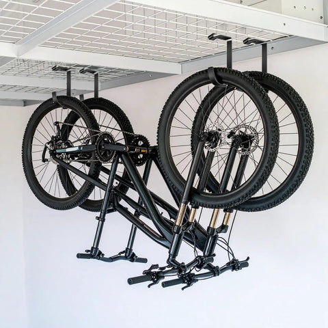 Eight Pack Flat Hooks For Garage Ceiling Mounts And Wall Shelving, Heavy Duty Bike Hanger Accessories, Black, Storage Hooks For Overhead Racks, Easy Install, Durable Steel Build For Tidy, Flexible Garage Organization