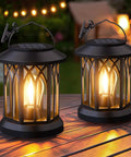 Hangin Solar Lanterns For Outdoors Waterproof 2 Pack Clip And Handle Patio Garden Lights Auto On Off Classic Modern Design