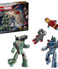 Marvel Iron Man And War Machine Battle Drones Building Toy Set With Two Minifigures For Kids 7 Plus Block Building Fun Gift.
