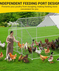 Huge Walk In Metal Chicken Coop With Heavy Duty Poultry Cage Waterproof UV Resistant Cover And Lockable Doors for Backyard