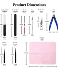 Mandala Crafts 13-piece plastic model tool set with clippers, tweezers, files, knife and pink mat