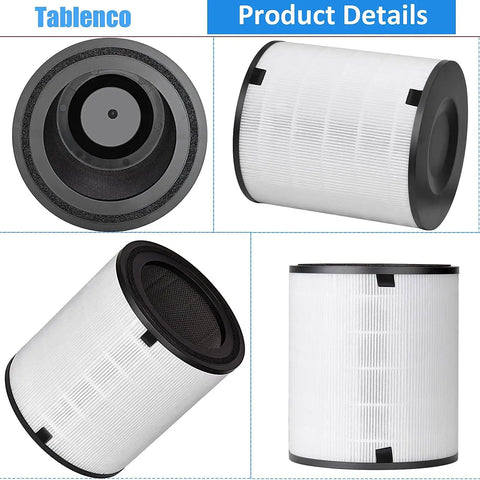 3 in 1 Levoit LV H133 Replacement Filter Set with Nylon Pre Filter True HEPA and Activated Carbon, four filter views, white and black design