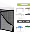 10x10 Ft Pop Up Canopy Mosquito Netting With Zipper Doors Universal Bug Screen Enclosure fits various canopies