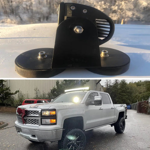 32 Inch Curved Led Light Bar With Magnetic Bracket Holder 12V Wiring Harness Kit 405W Triple Row Flood Spot Beam Driving Work Lamp For Jeep Off Road Truck SUV 4x4 Trailer 6000K Beefy Lighting