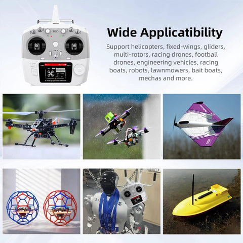 12 Channel RC Transmitter And R12F Receiver With Micro ELRS Support Beast Long Range FPV Controller drone and vehicle display
