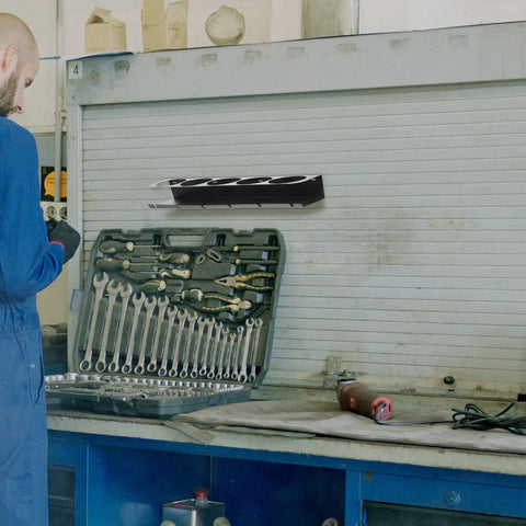 Heavy Duty Wall Mounted Spray Can Storage Rack And Metal Power Tool Organizer Featuring A Slick Game Changer Design For The Top Shelf Garage Storage And Handheld Tool Racks Built Tough So Folks Never Sweat The Mess Anymore