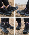 Waterproof Steel Toe Work Boots For Women With Wide Width, Non Slip And Lightweight Design, Slip Resistant Safety Shoes