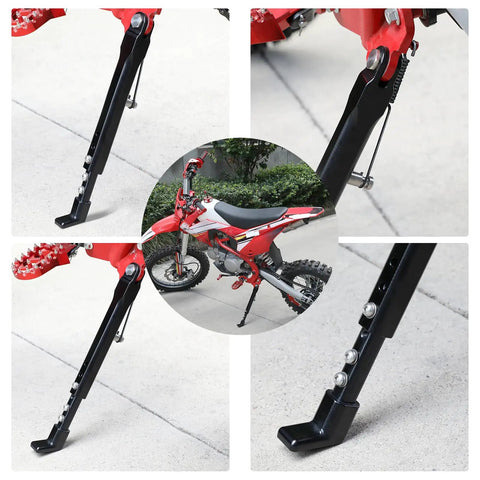 Heavy Duty Adjustable Dirt Bike Kickstand Built From 7075 Aluminum CNC Crafted Side Stand For 50cc To 150cc Pit Bikes